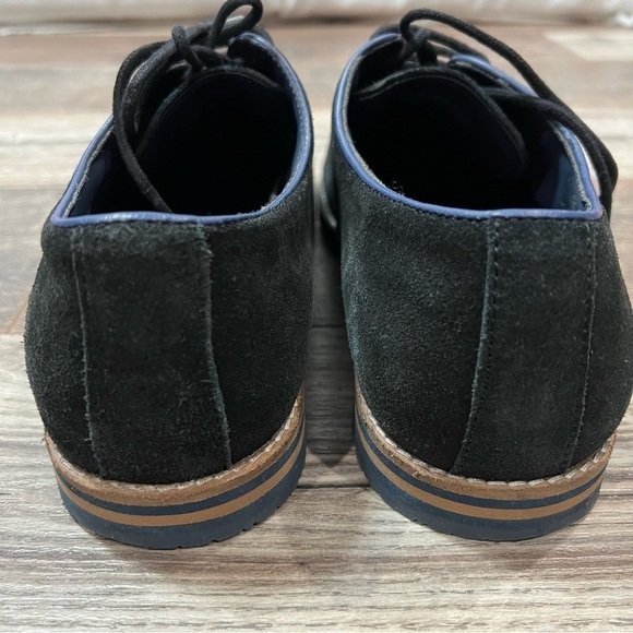 Thomas & Vine Mens Size 10.5 Navy Leather Lace Up Oxford Shoes